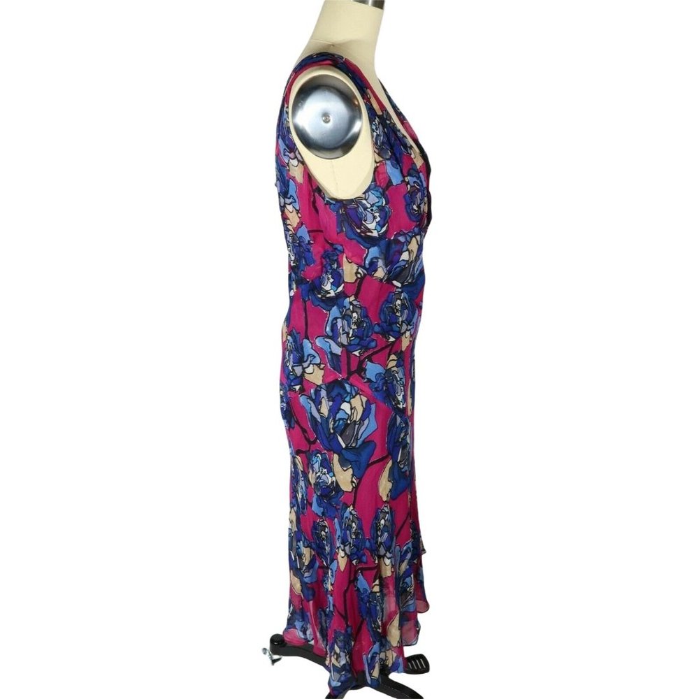 DIANE VON FURSTENBERG Size 12 Silk Suffolk Billy Rose Pink Lace Trim Dress NWT - Picture 3 of 7